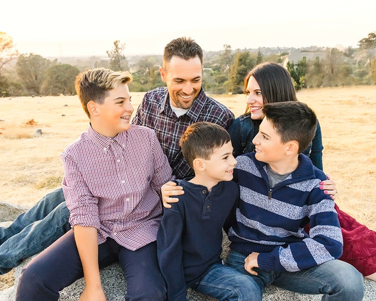 heidi and family posing for family photo