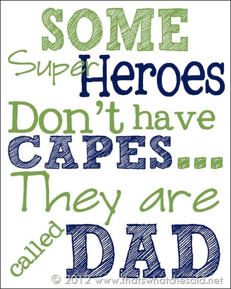 fathers day printable cape 