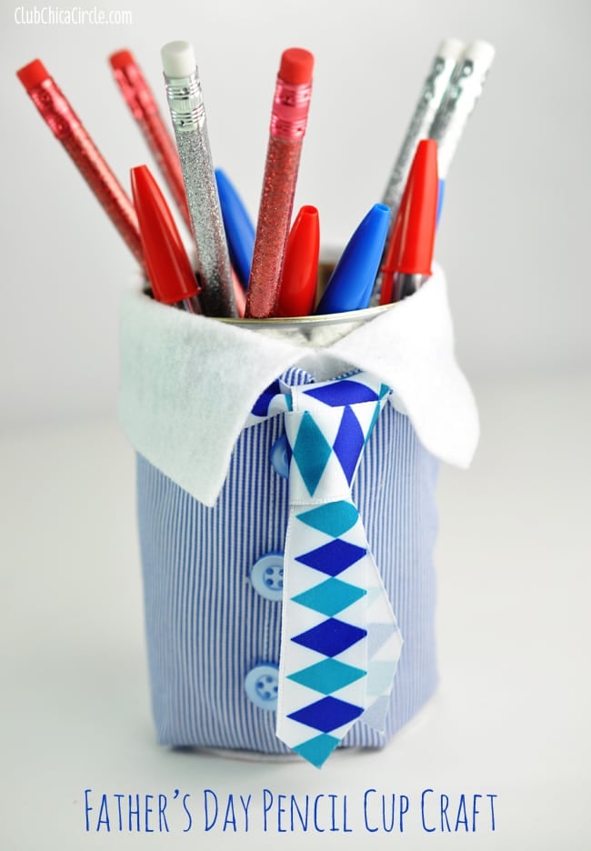 suit and neck tie pencil cup