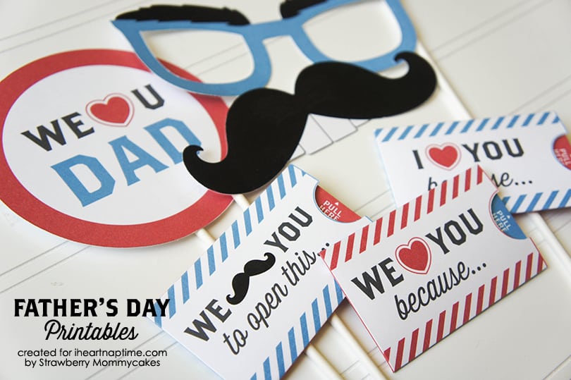 fathers day love mustache and glasses printable 