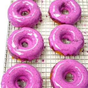 lemon blueberry iced donuts