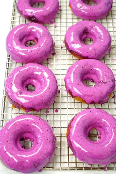 lemon blueberry iced donuts