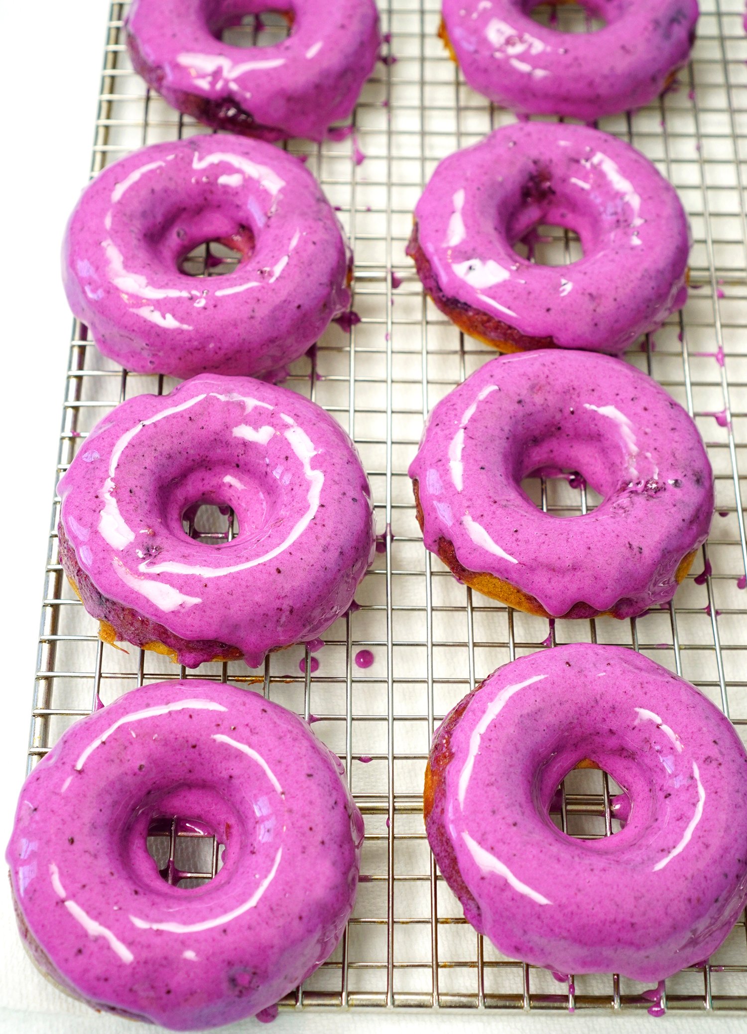 lemon blueberry iced donuts