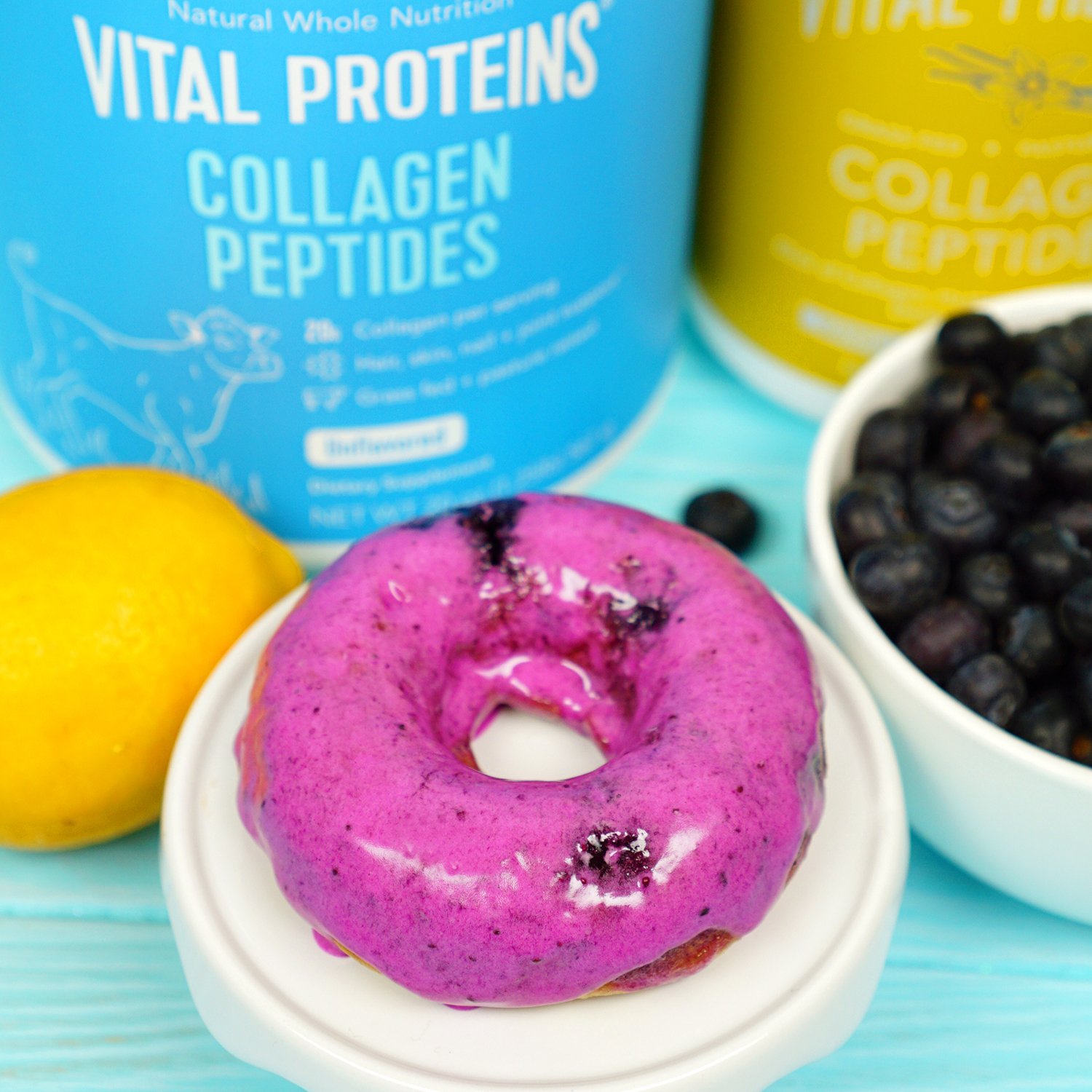 delicious protein donut on plate