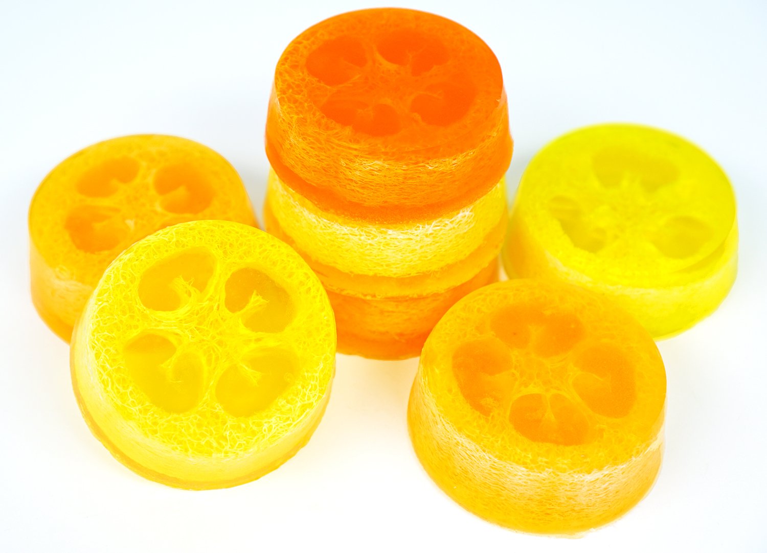 lemon orange citrus loofah soaps