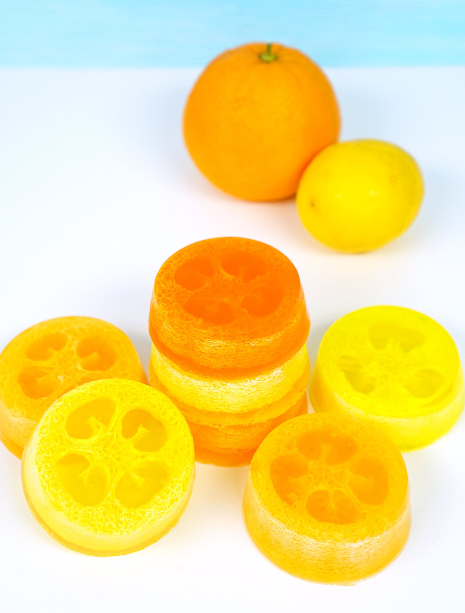 orange lemon loofah soaps 