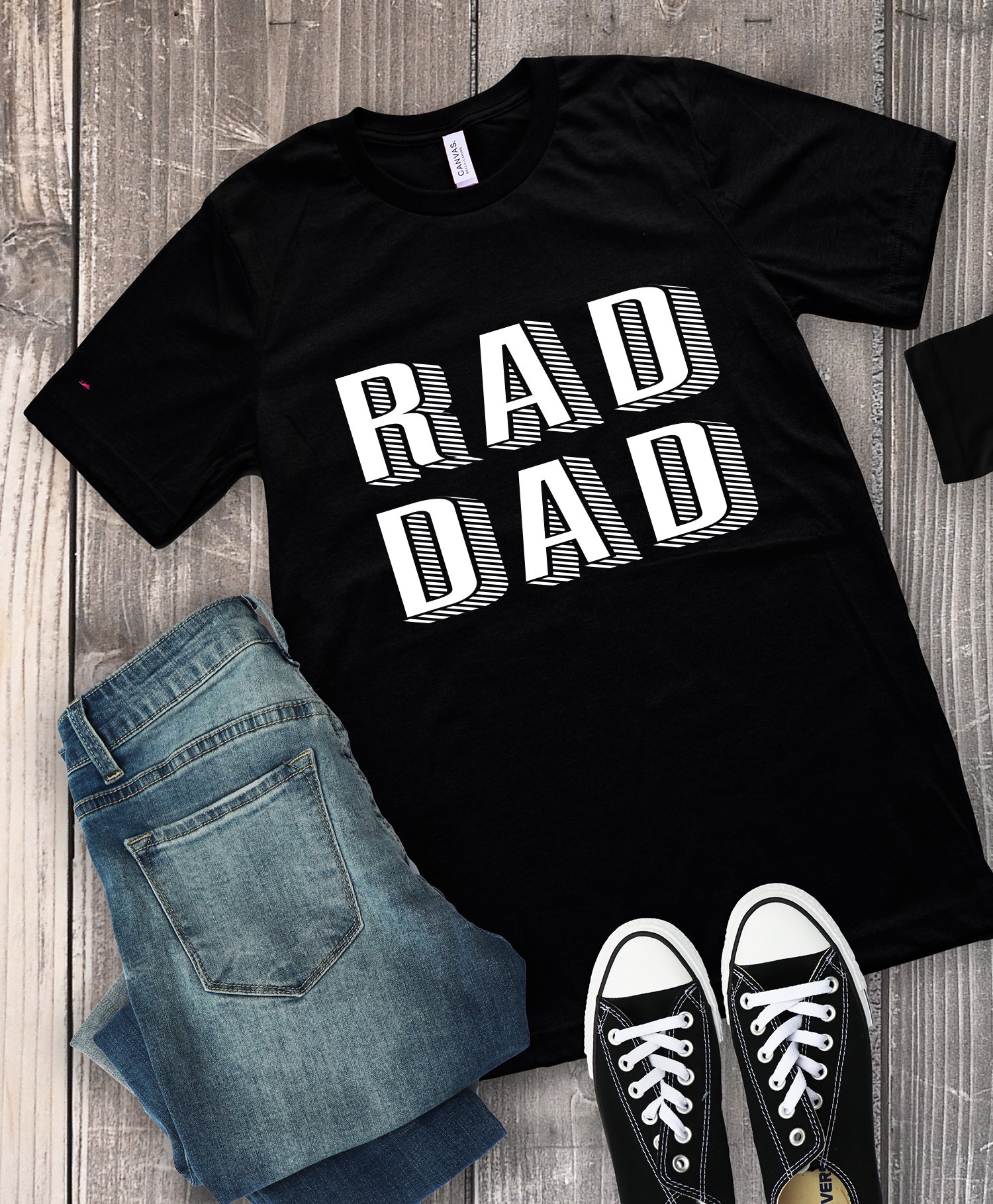 rad dad svg file on shirt with accessories 
