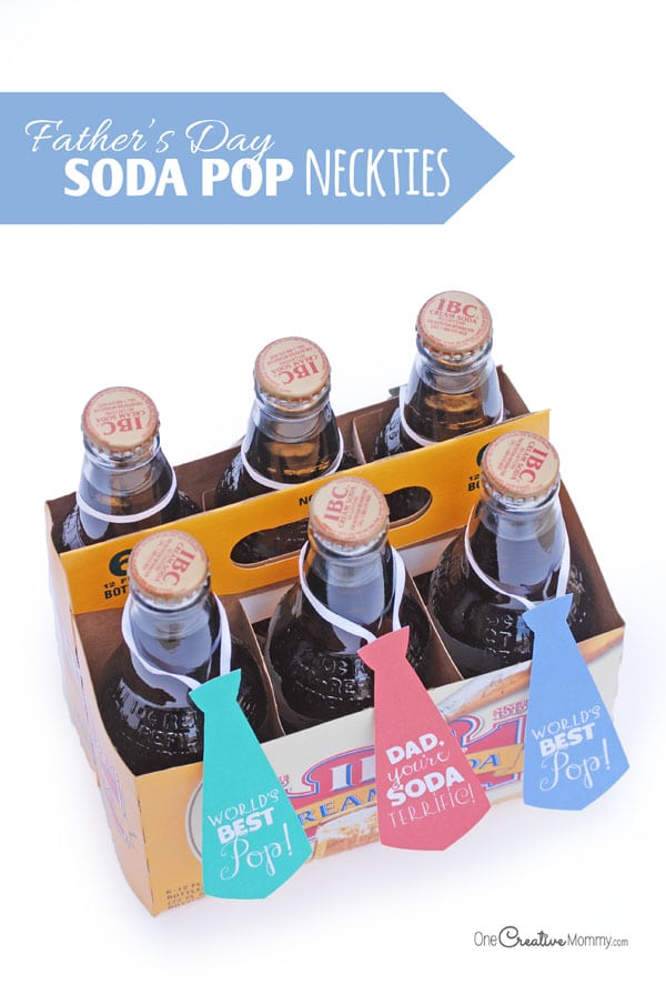 fathers day diy gift tags on sodas 