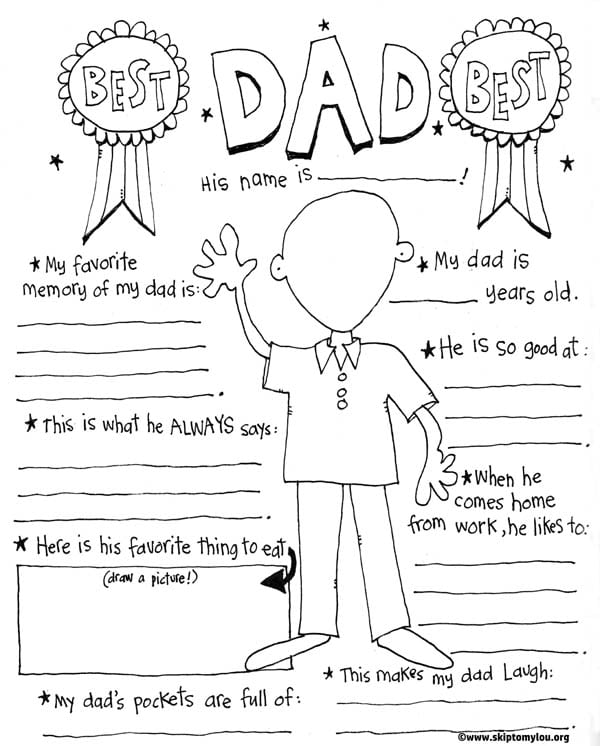 free printable fathers day coloring sheet