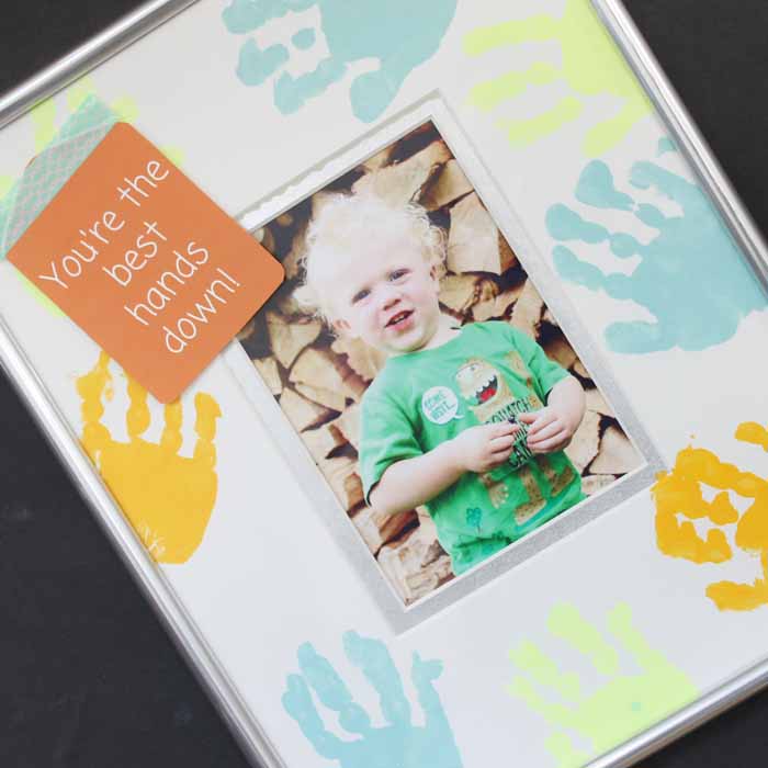 handprint picture frame gift idea