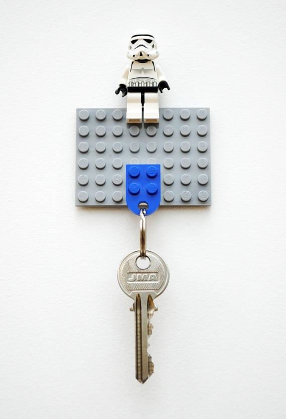 lego key holder hung up