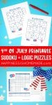 4th of July printable sudoku and logic puzzles