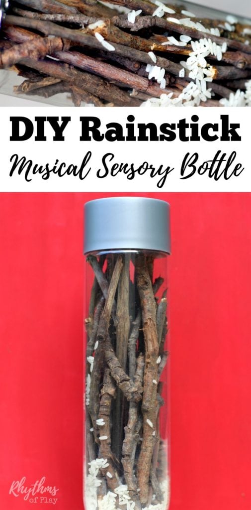 diy rain stick musical sensory bottle
