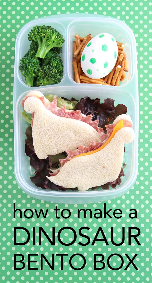 sandwiches cut into dinosaurs in lunch box