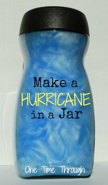make a hurricane in jar sensory bottle activity 