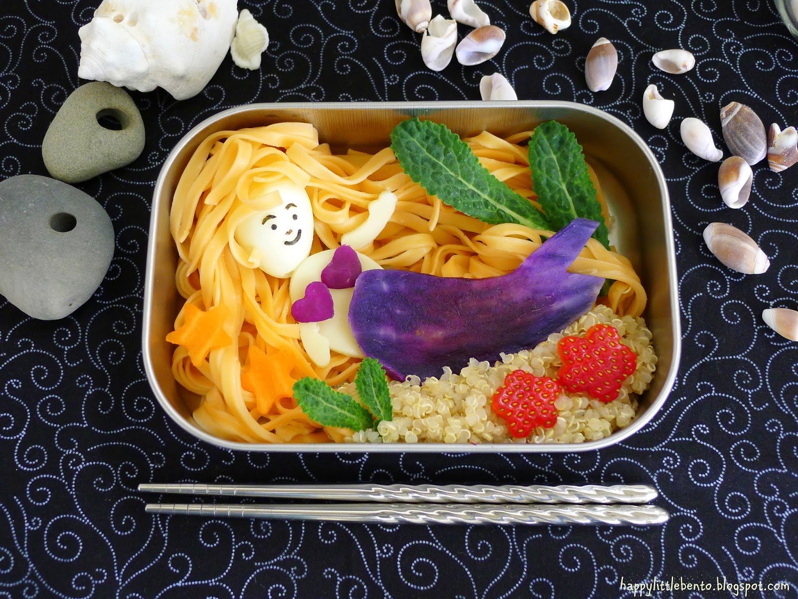 mermaid bento box lunch idea