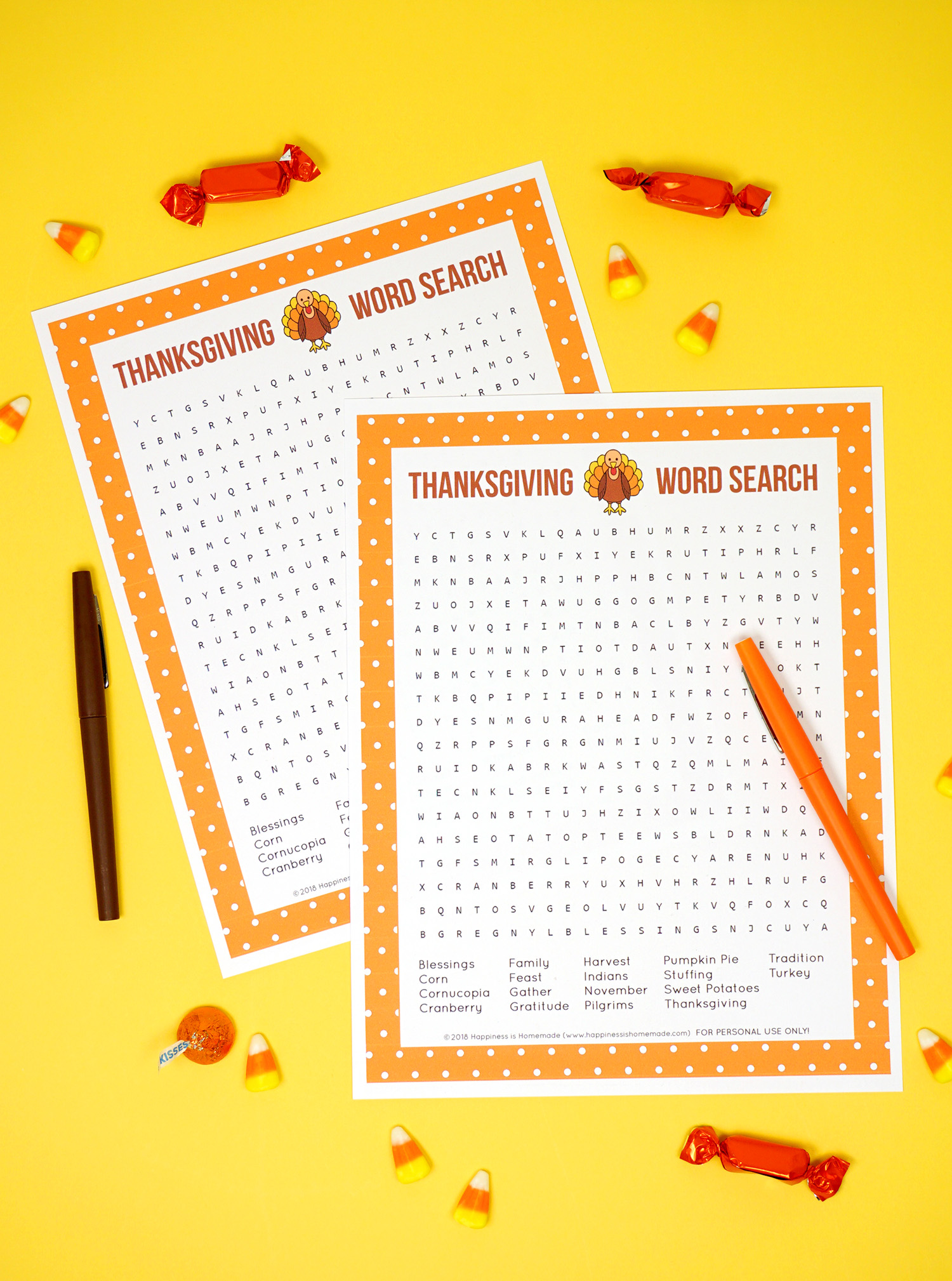 printable thanksgiving word search game