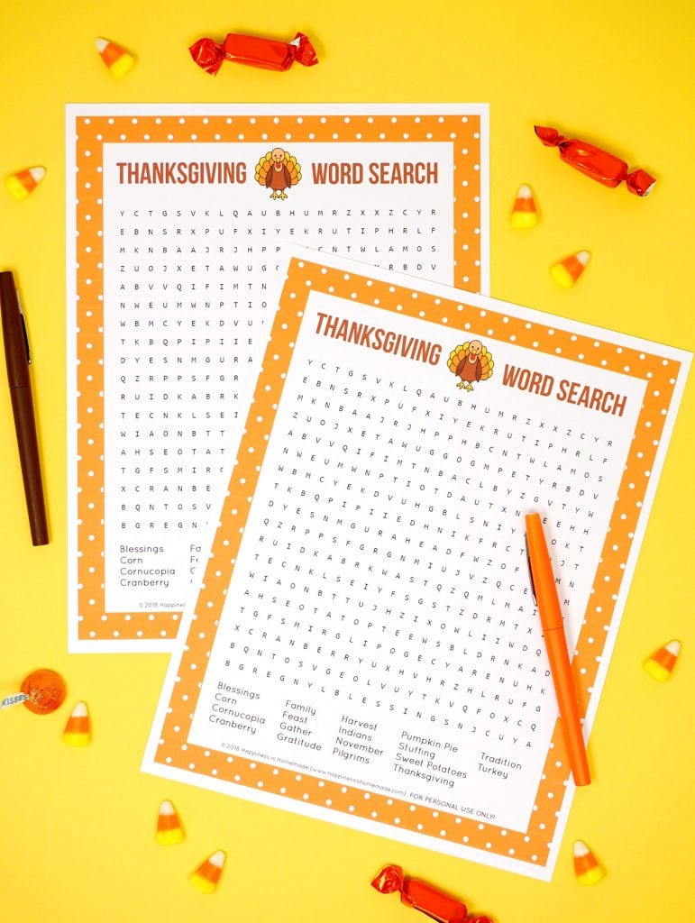 thanksgiving printable word search games for kids and adults