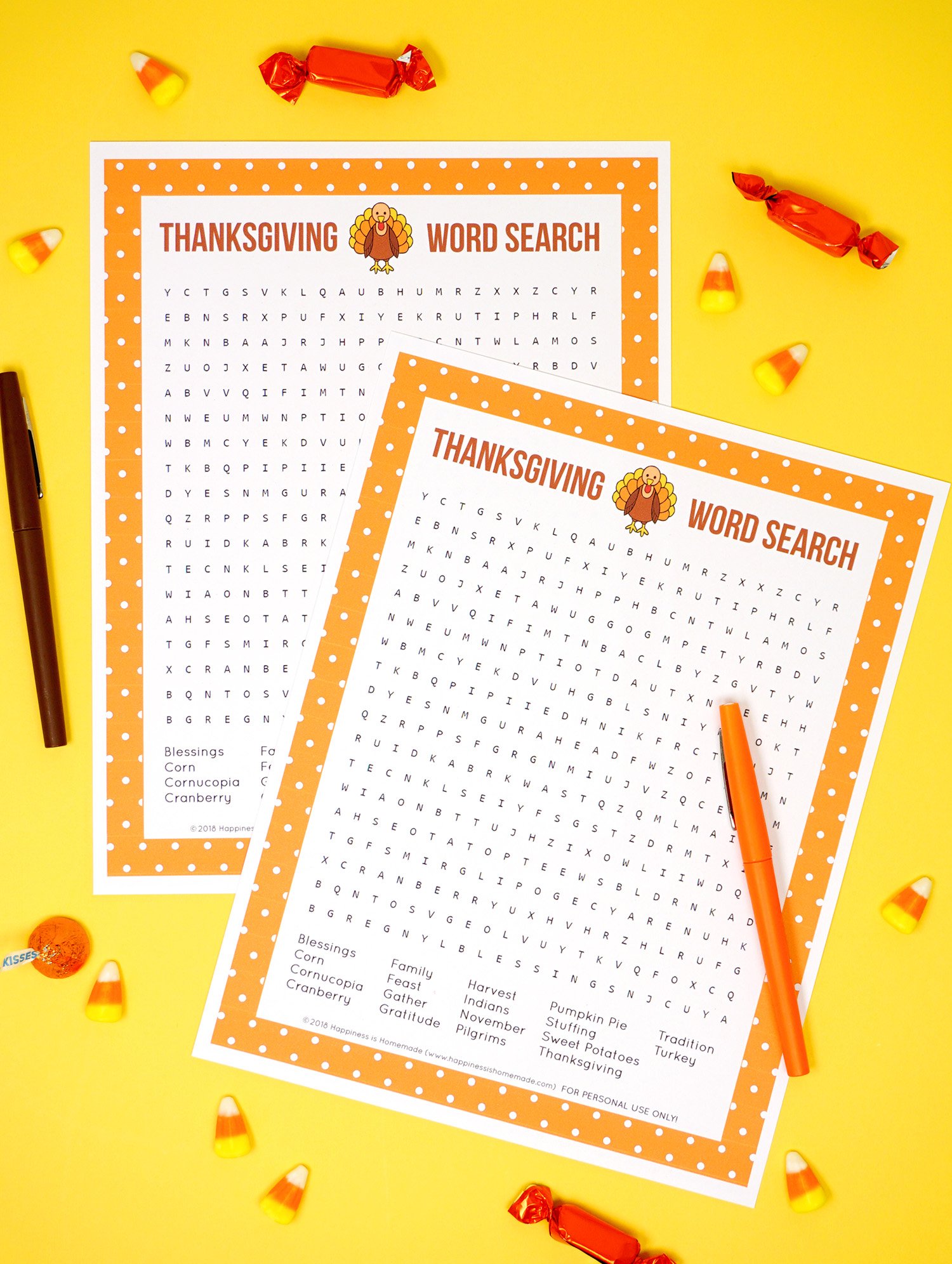 thanksgiving printable word search