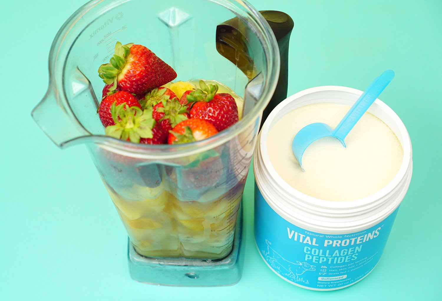 vital proteins in tropical fruit smoothie blender ingredients