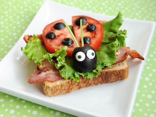 lady bug sandwich idea for kids lunch box