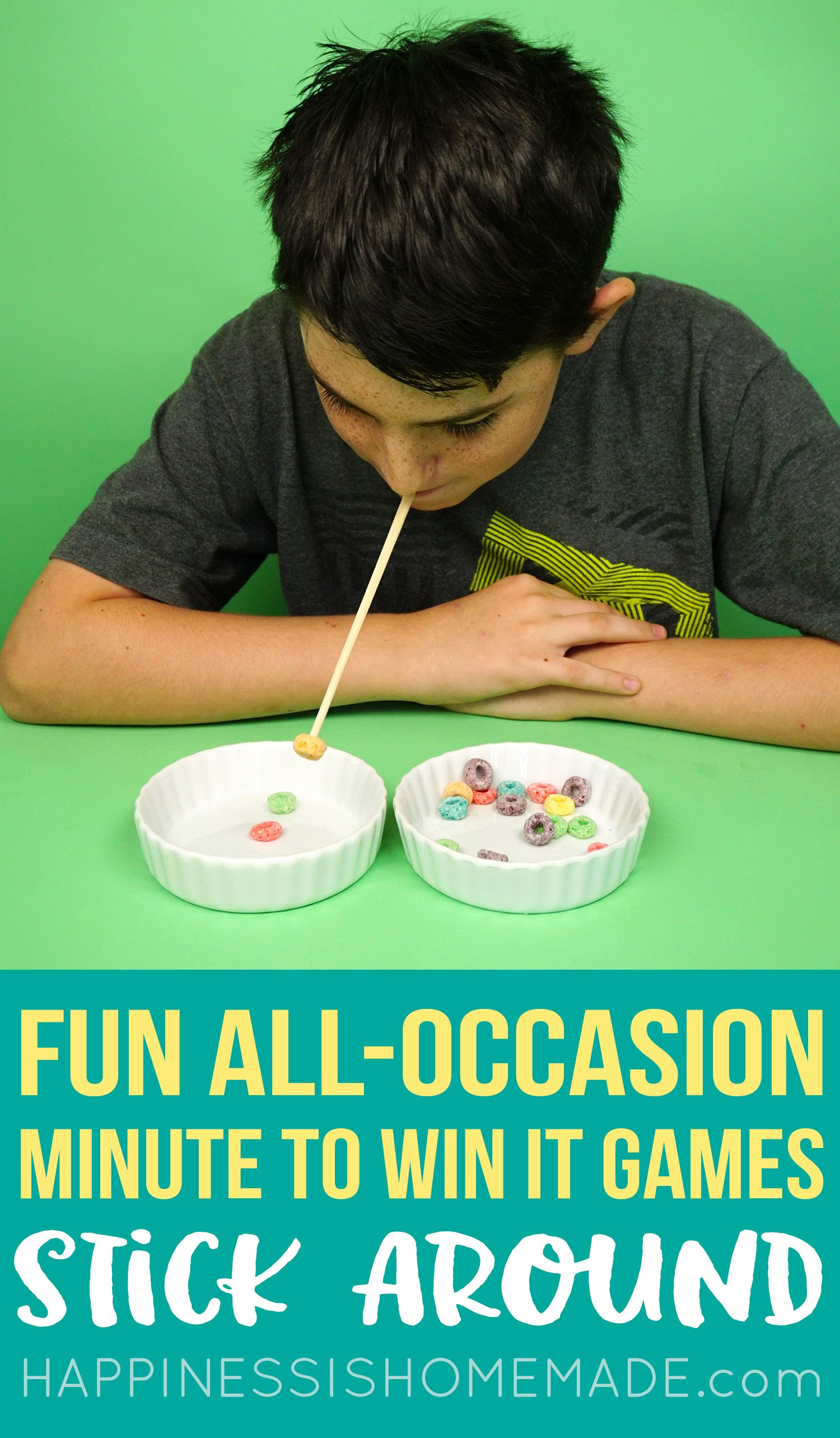 Minute to Win It Party Games - Stick Around - Chopsticks and Fruit Loops