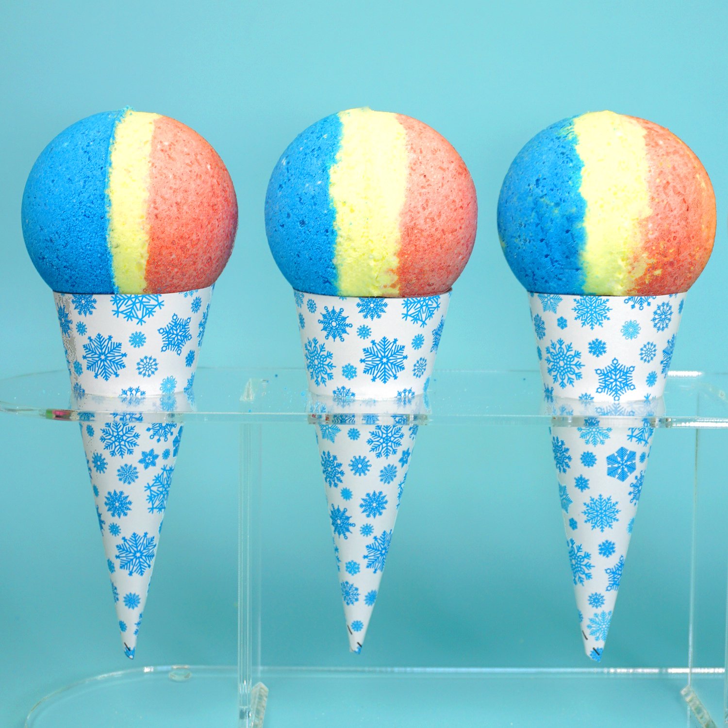 diy bath bombs that look like shaved ice snow cones 