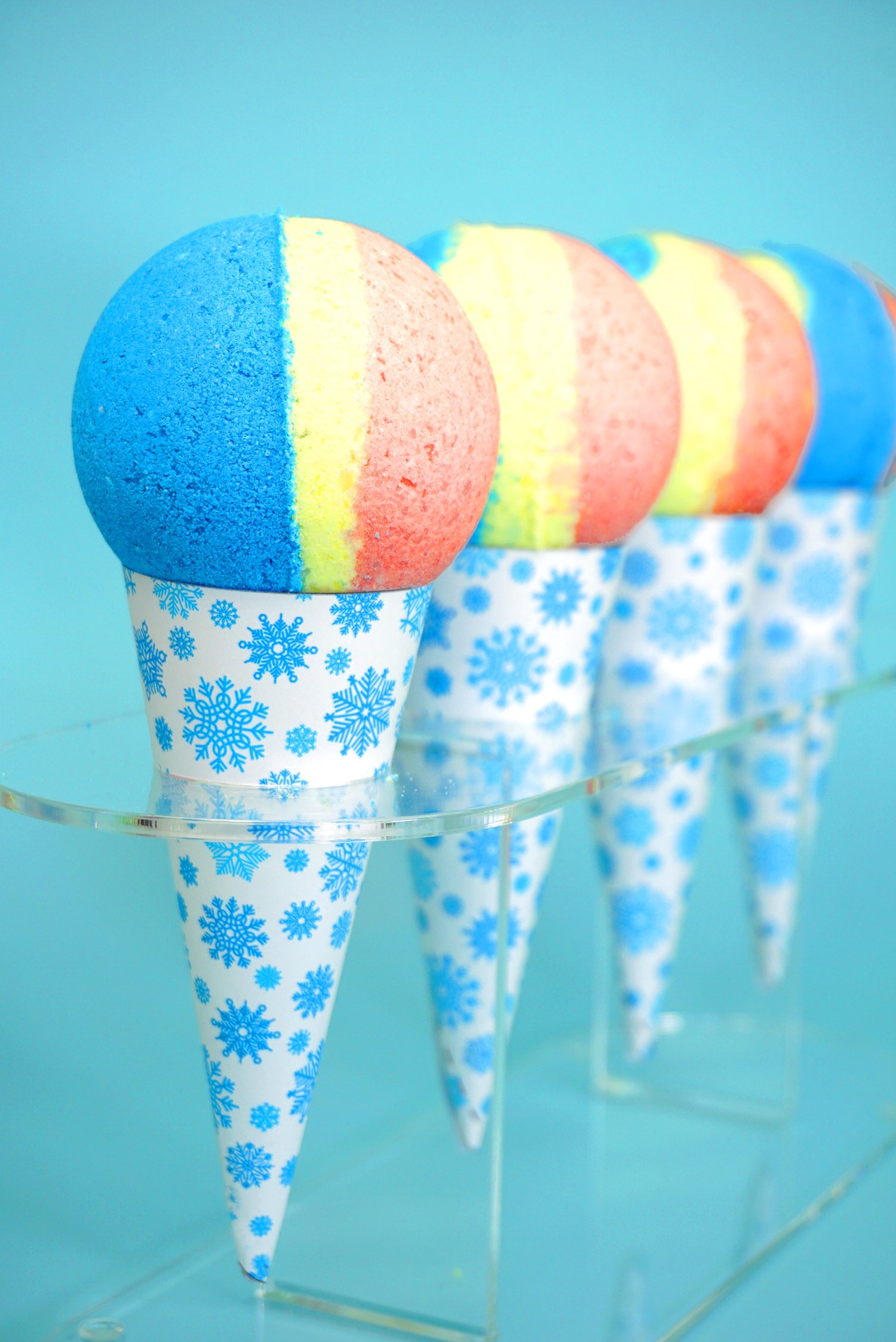 DIY snow cone bath bombs