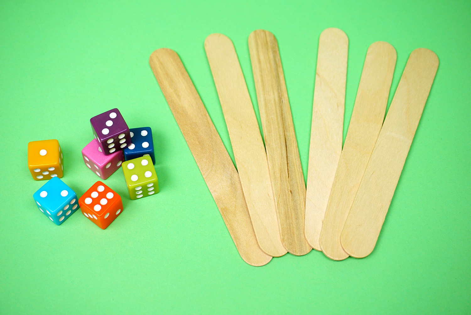 Dice and Craft Sticks - Minute to Win It Game Supplies