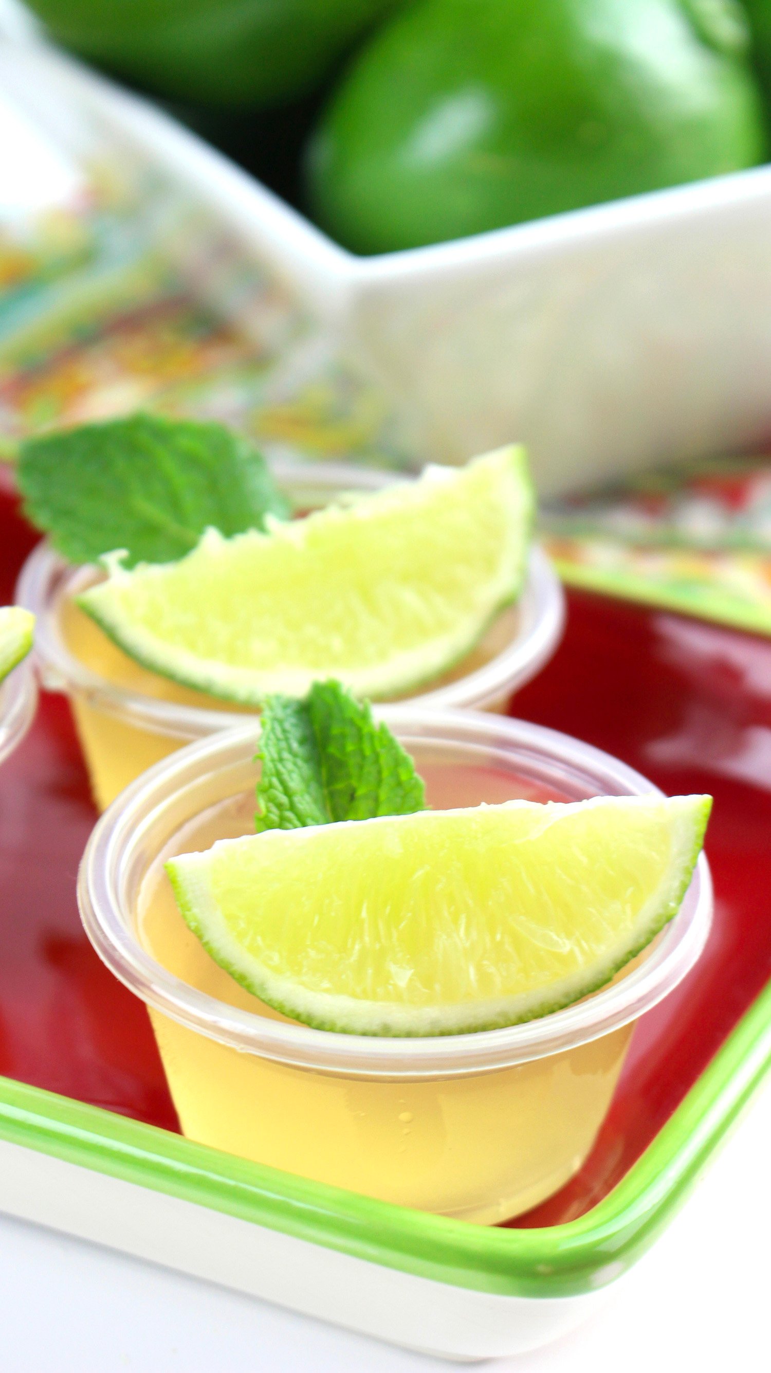 mojito jello shots with mint and lime