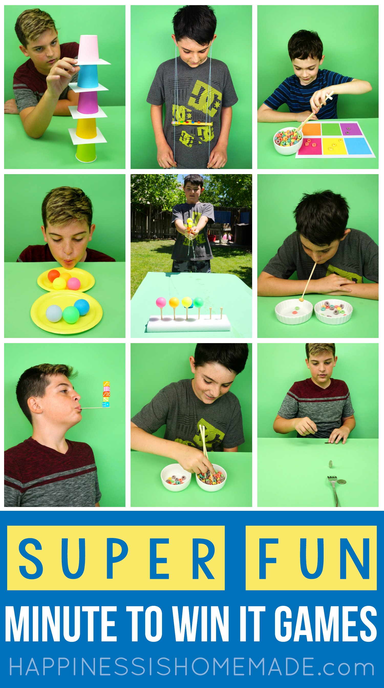 Minute to Win It Games for Kids, Teens, and Adults - Happiness is Homemade