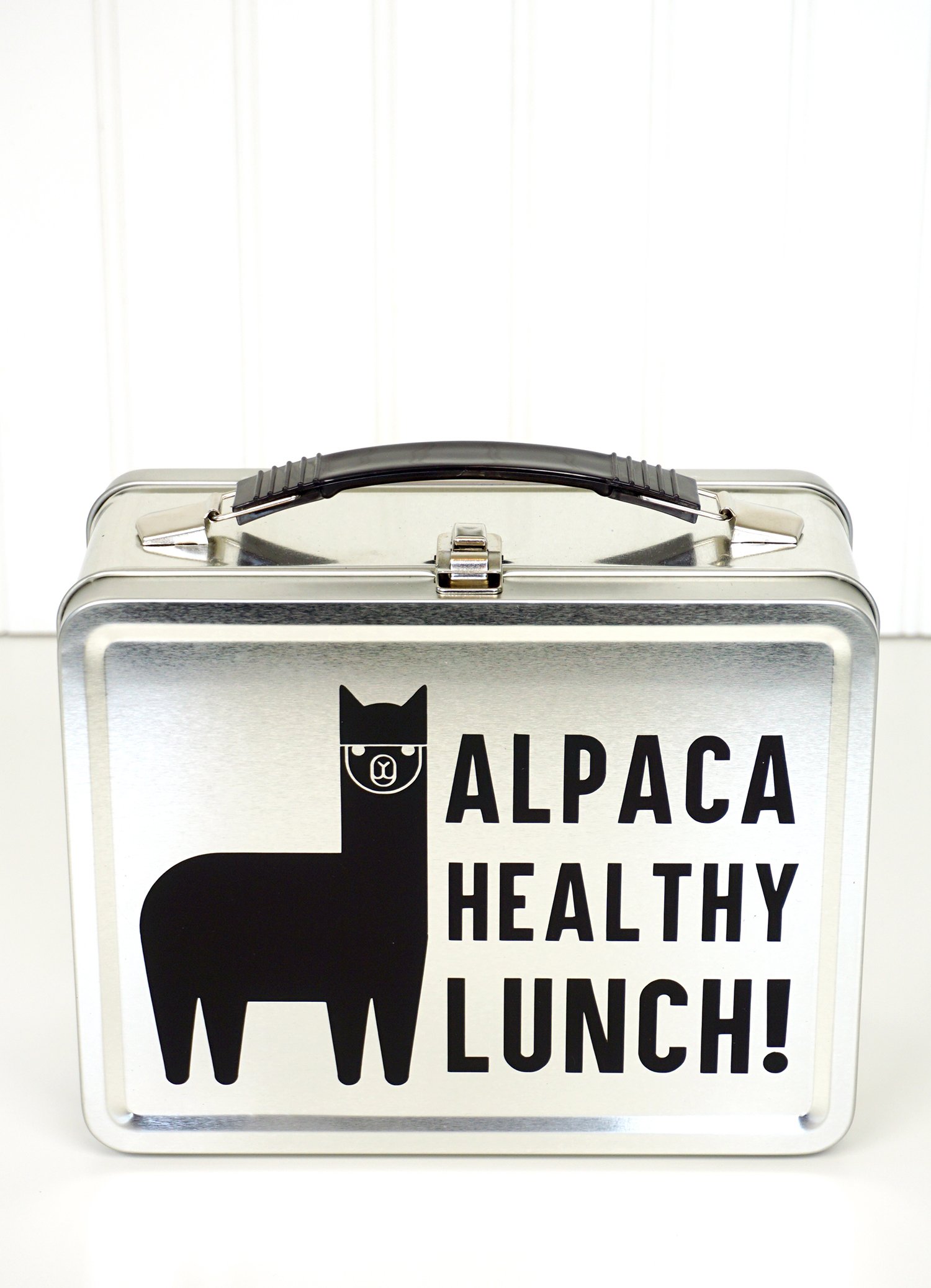 alpaca healthy lunch! design on metal lunch box