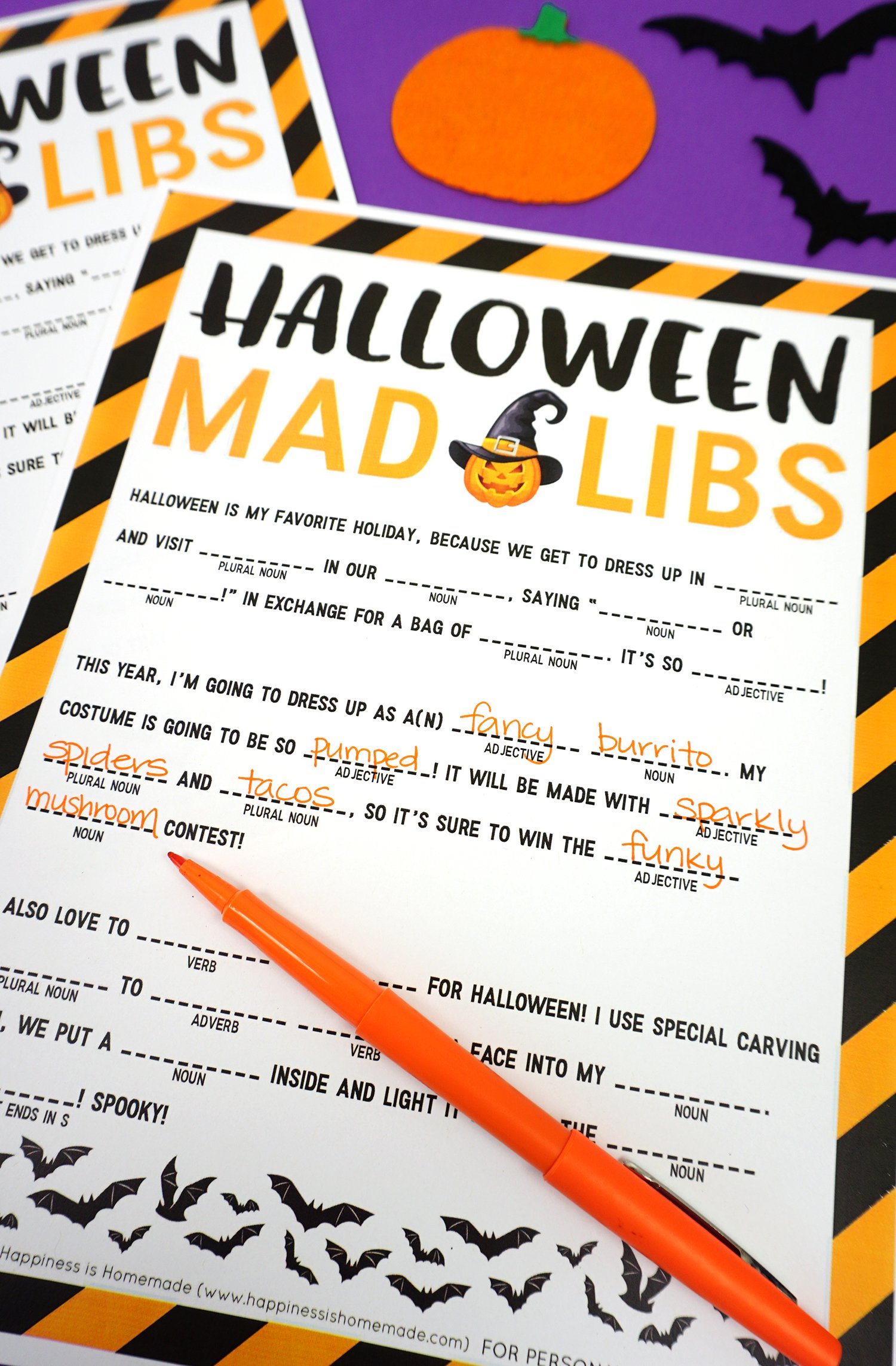 printable mad libs game for halloween