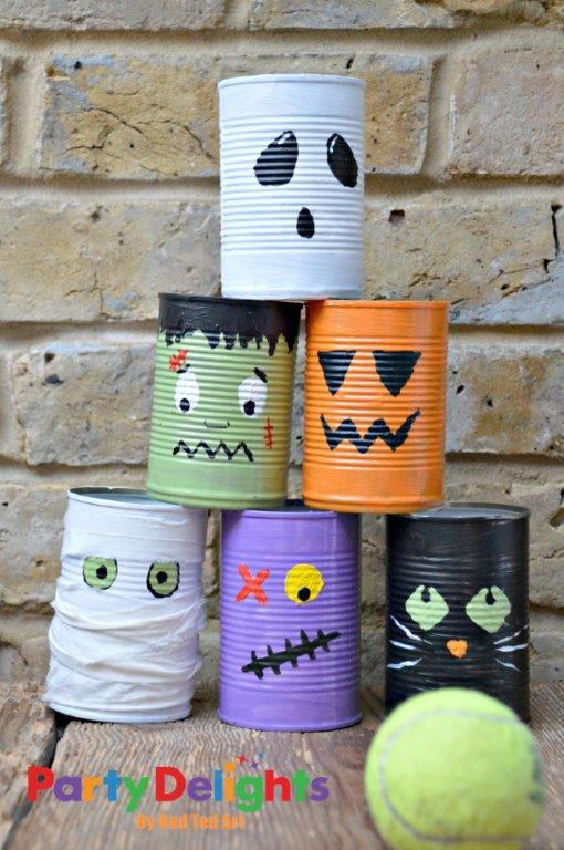 halloween tin can bowling craft