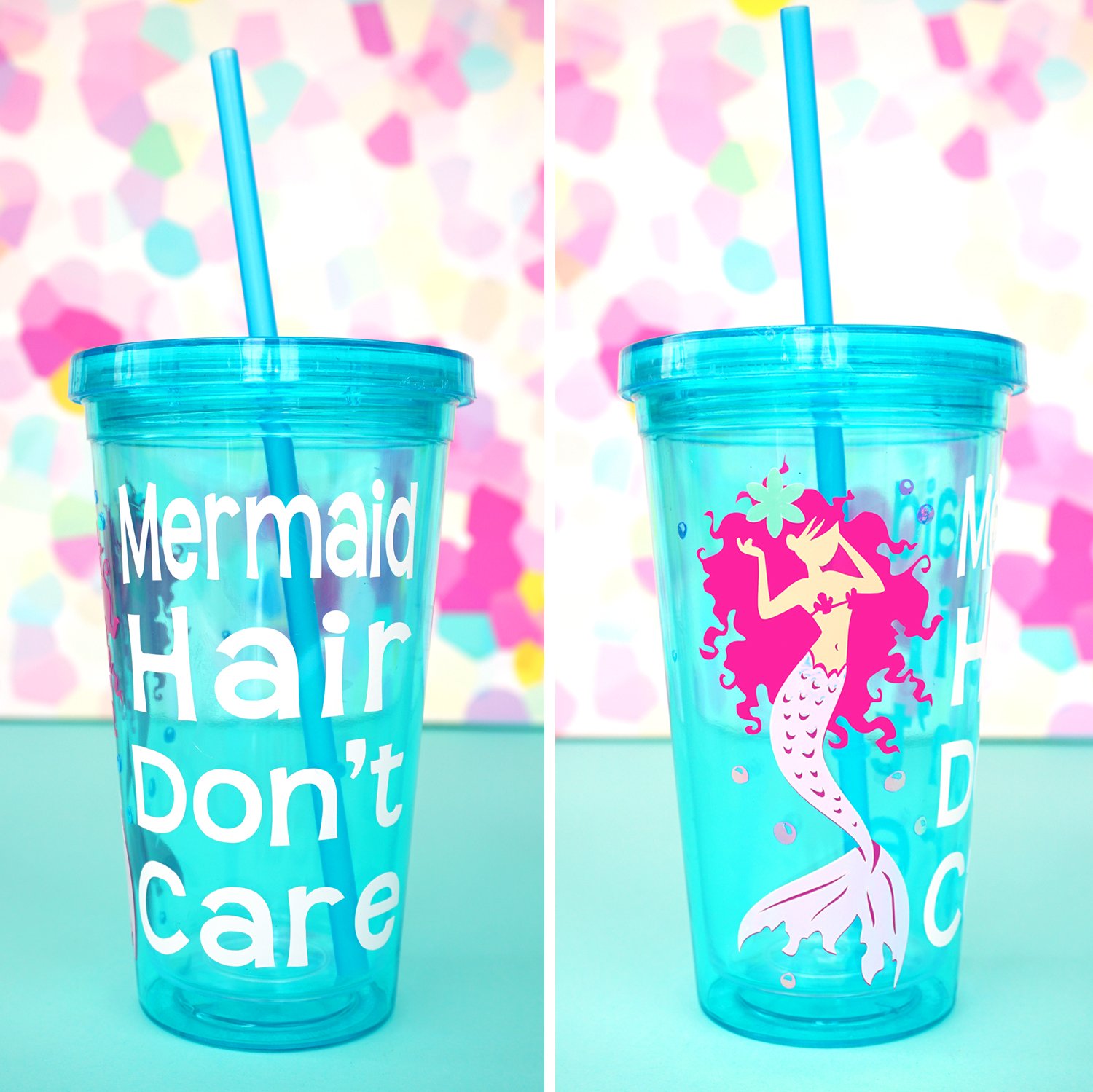 mermaid tumbler made with cricut