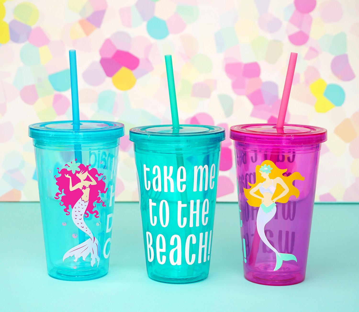 mermaid themed tumblers 