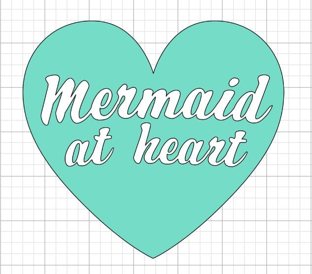 mermaid at heart svg file in cricut design space