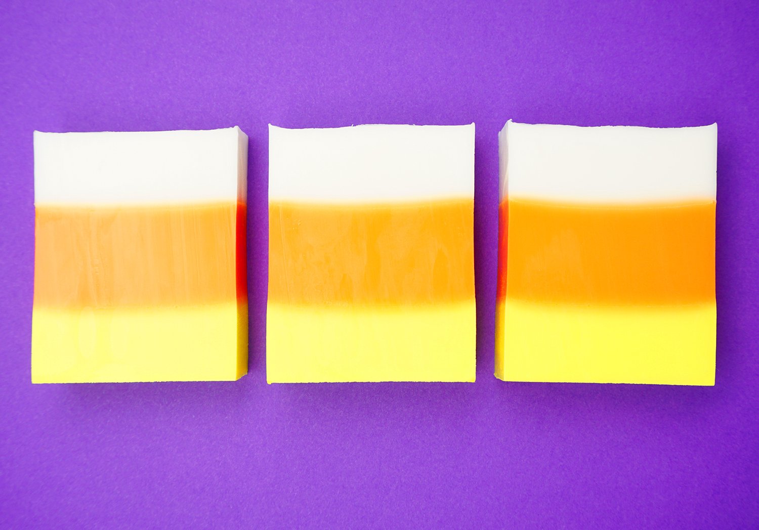 cut candy corn soaps