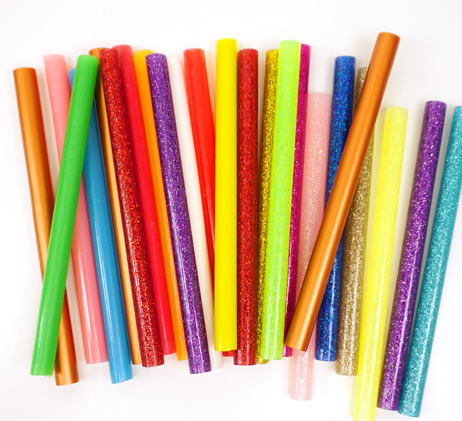 colored glitter and metallic hot glue gun sticks