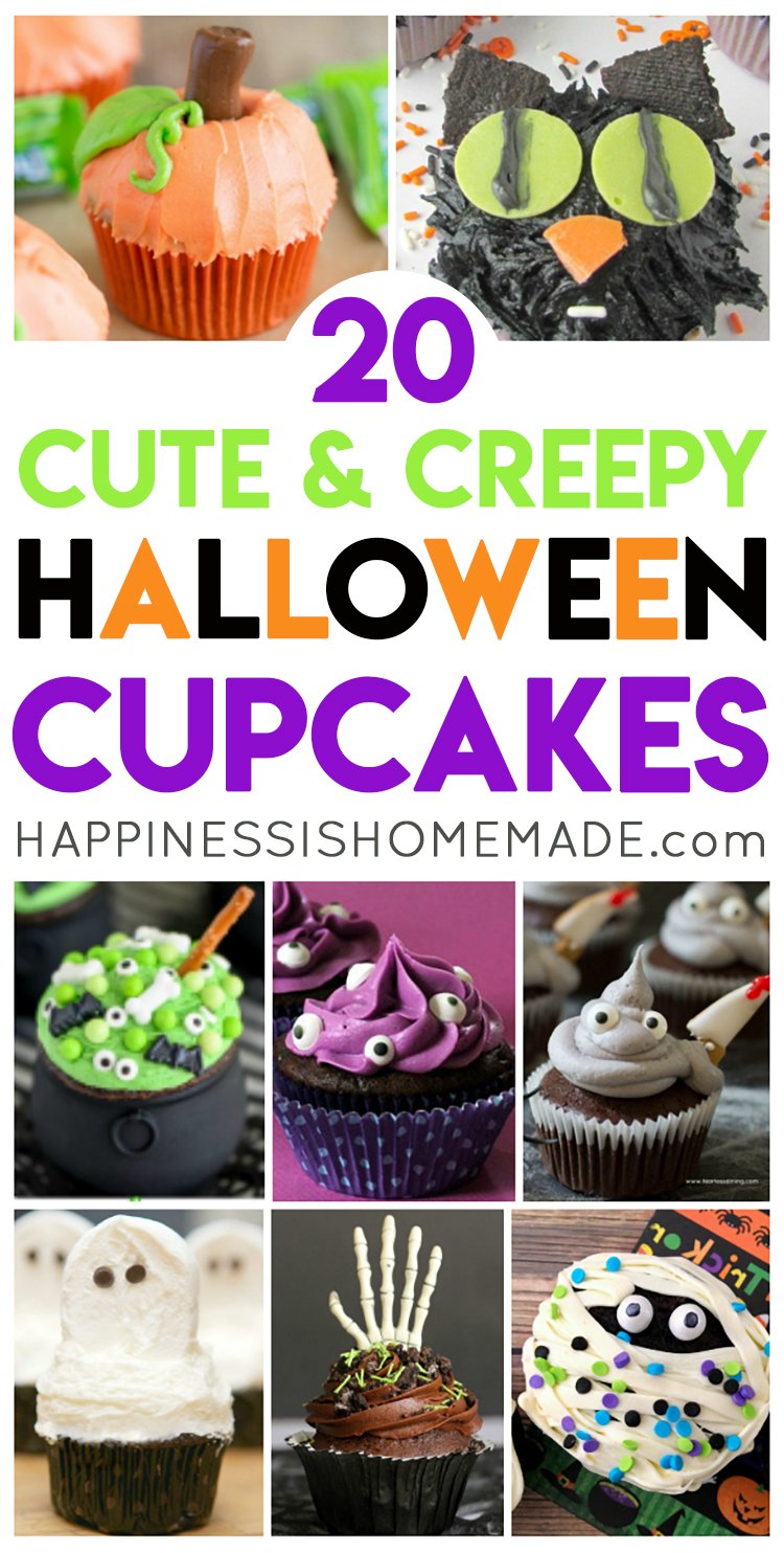 20 Cute & Creepy Halloween Cupcakes