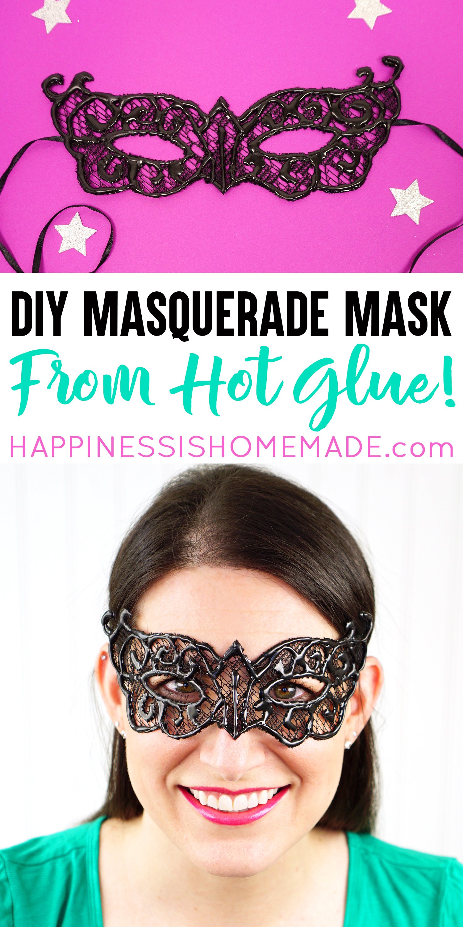 DIY masquerade mask from hot glue!