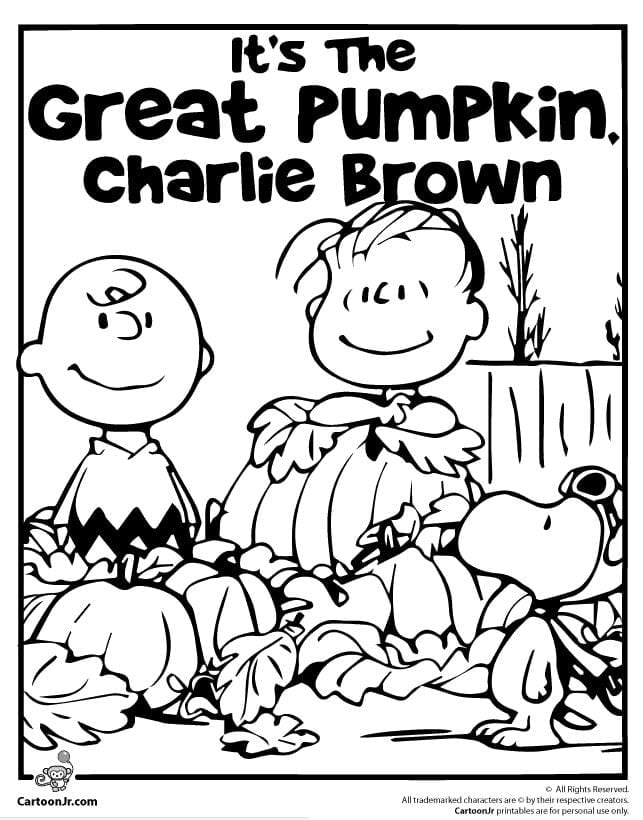 It's the Great Pumpkin Charlie Brown Halloween Coloring Page