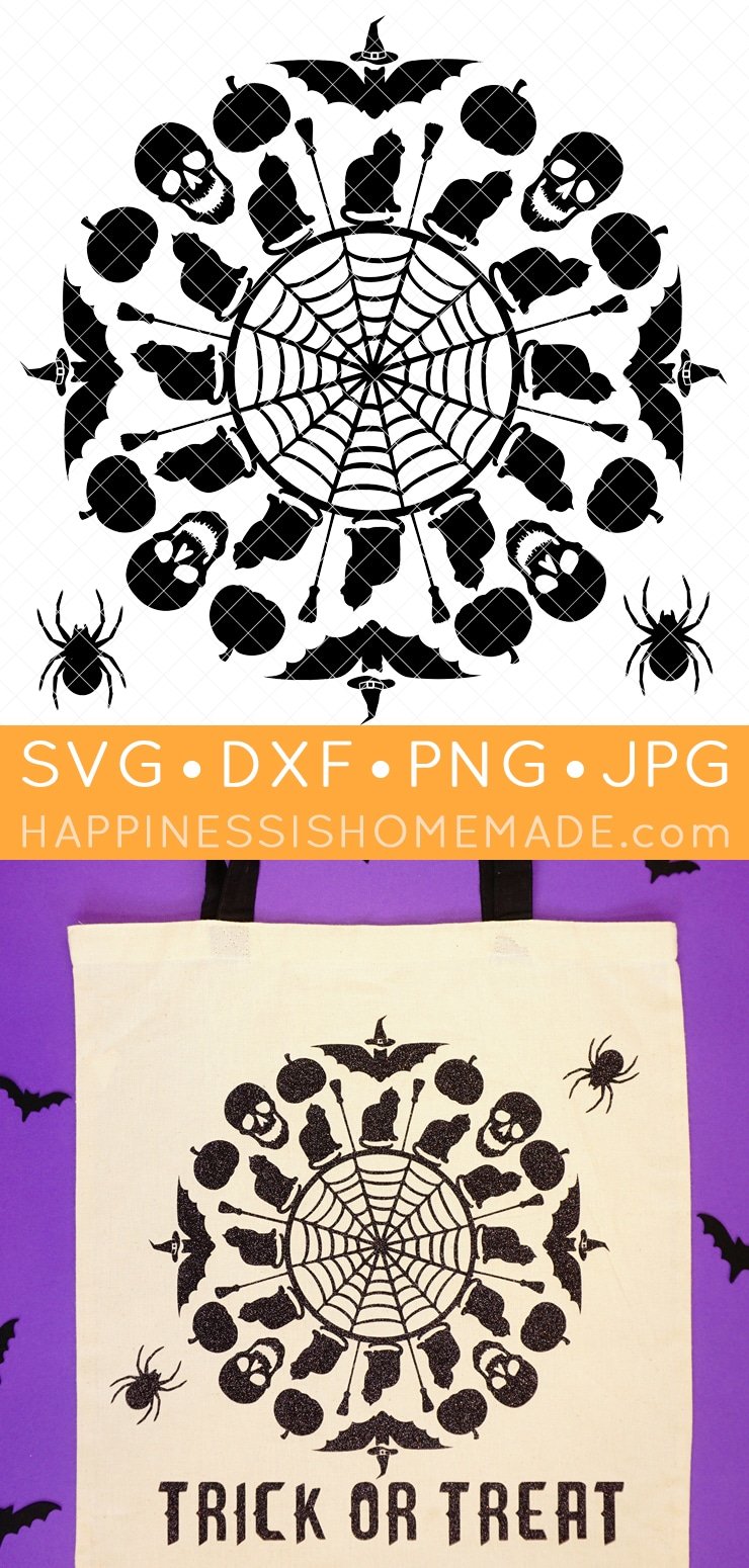 halloween mandala svg file treat bag