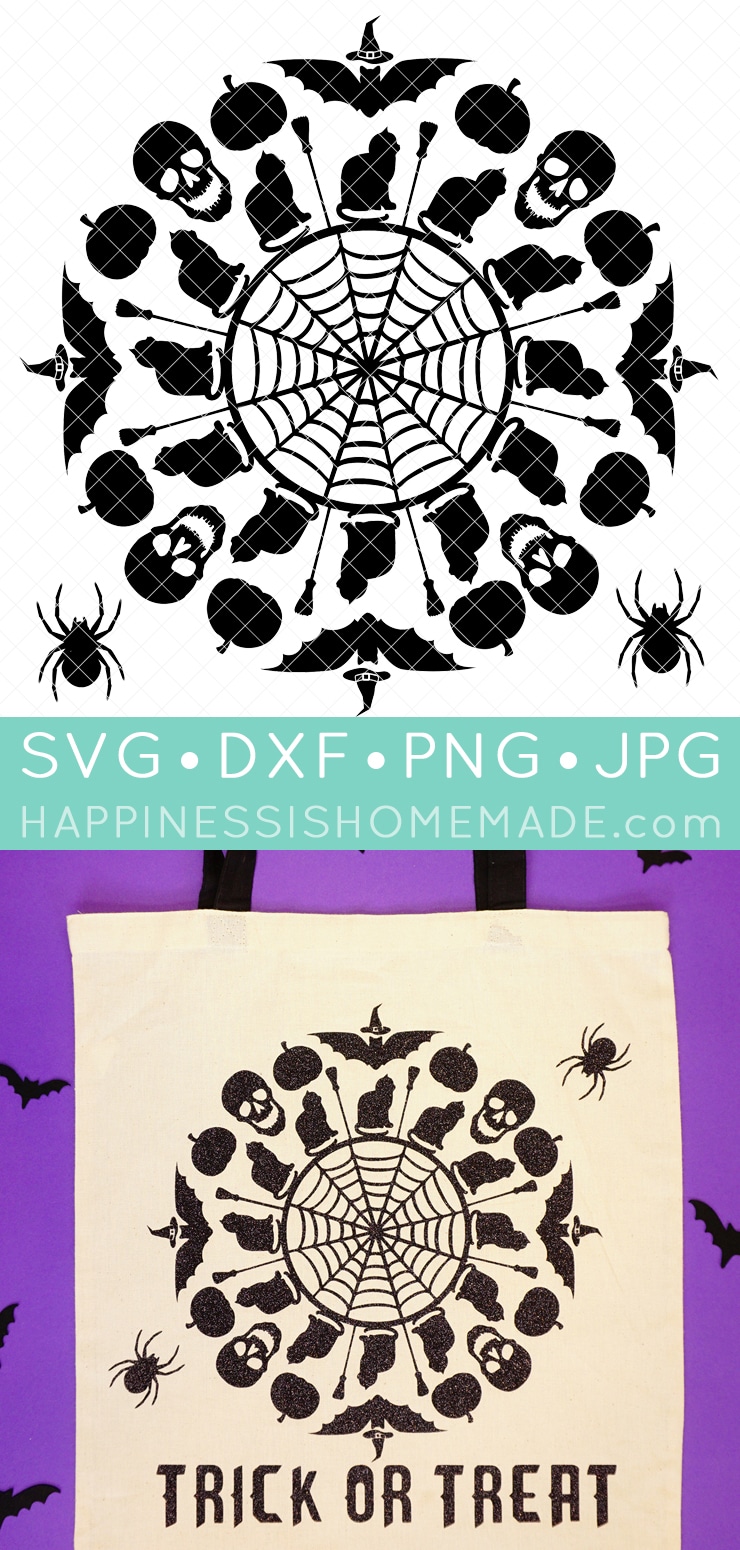 halloween mandala svg file and treat bag