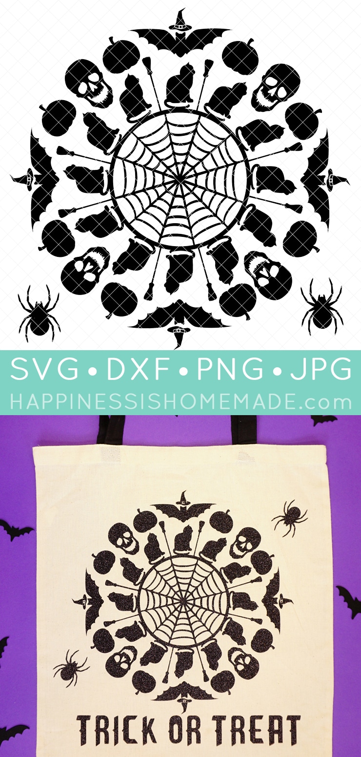 halloween mandala svg file and treat bag