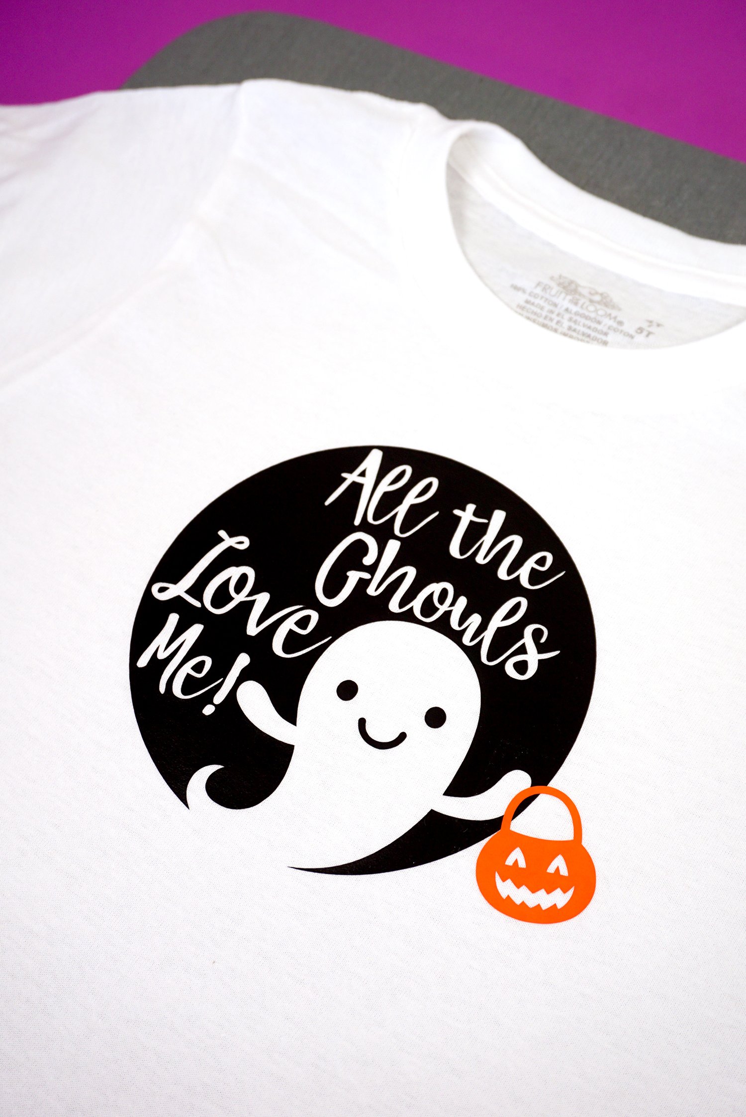 all the ghosts love me design weeded and ready to press onto shirt