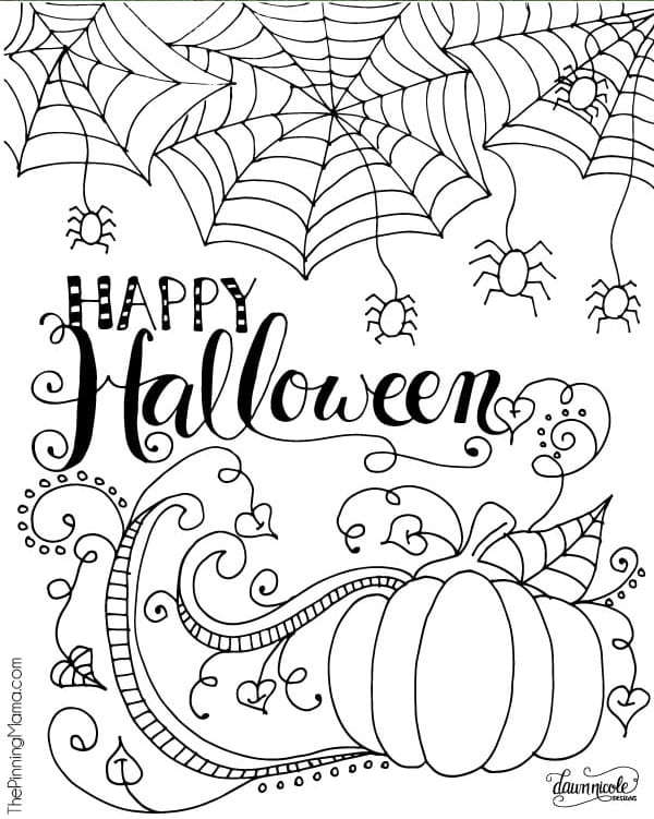 60+ FREE Halloween Coloring Pages for Adults & Kids - Happiness is