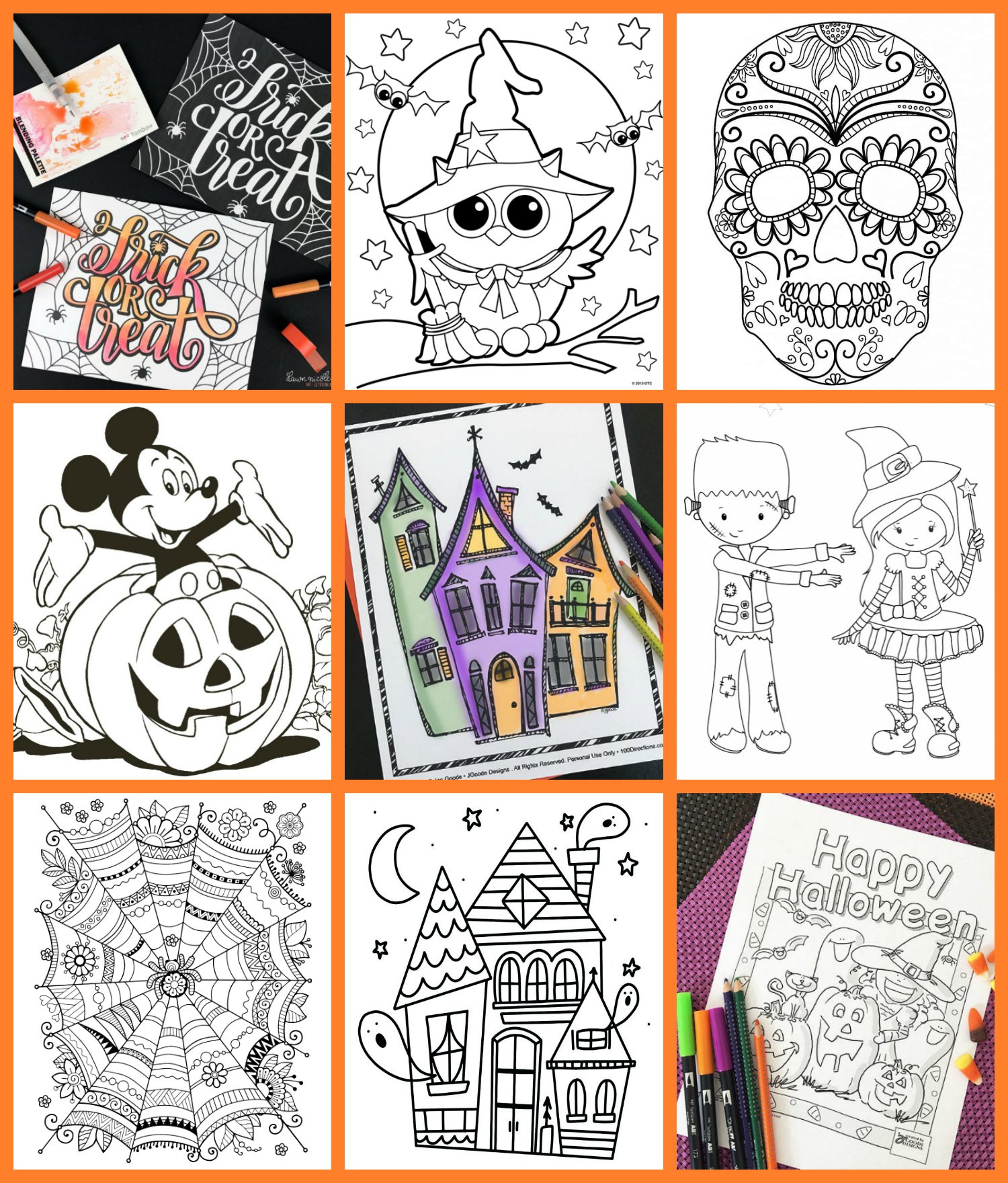 60+ FREE Halloween Coloring Pages for Adults & Kids - Happiness is