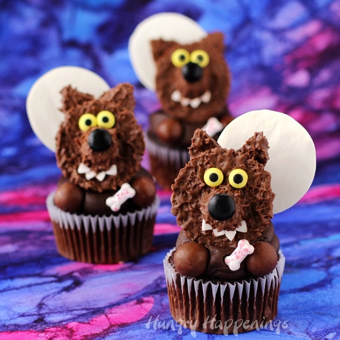 reeses cup werewolf cupcakes for halloween
