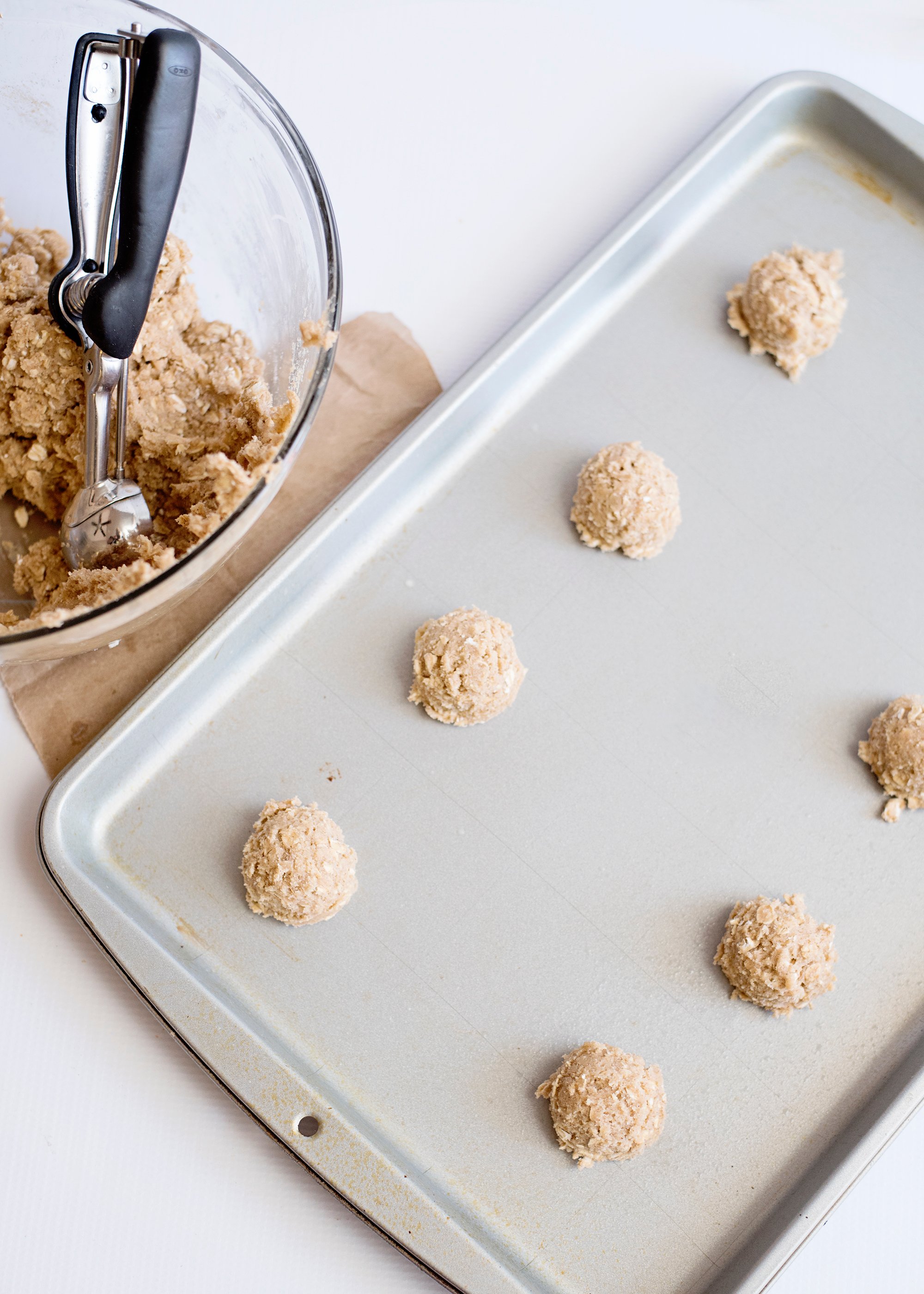 cookie dough on tray spaced apart